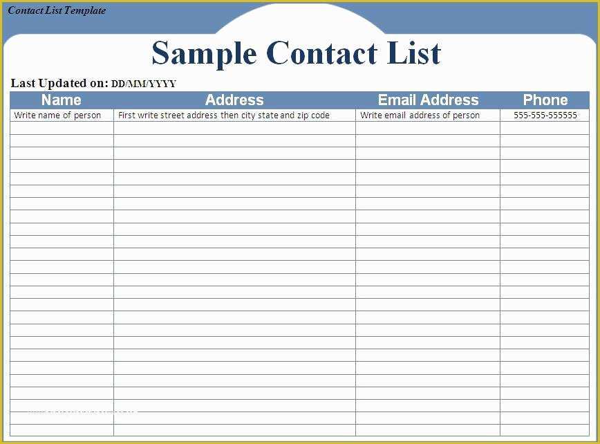 24 Free Contact List Templates In Word Excel Pdf 24 Free Contact List Templates In Word Excel Pdf