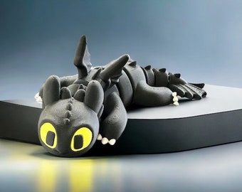 3D Printed Toothless How To Train Your Dragon Inspired Etsy 3D Printed Toothless How To Train Your Dragon Inspired Etsy