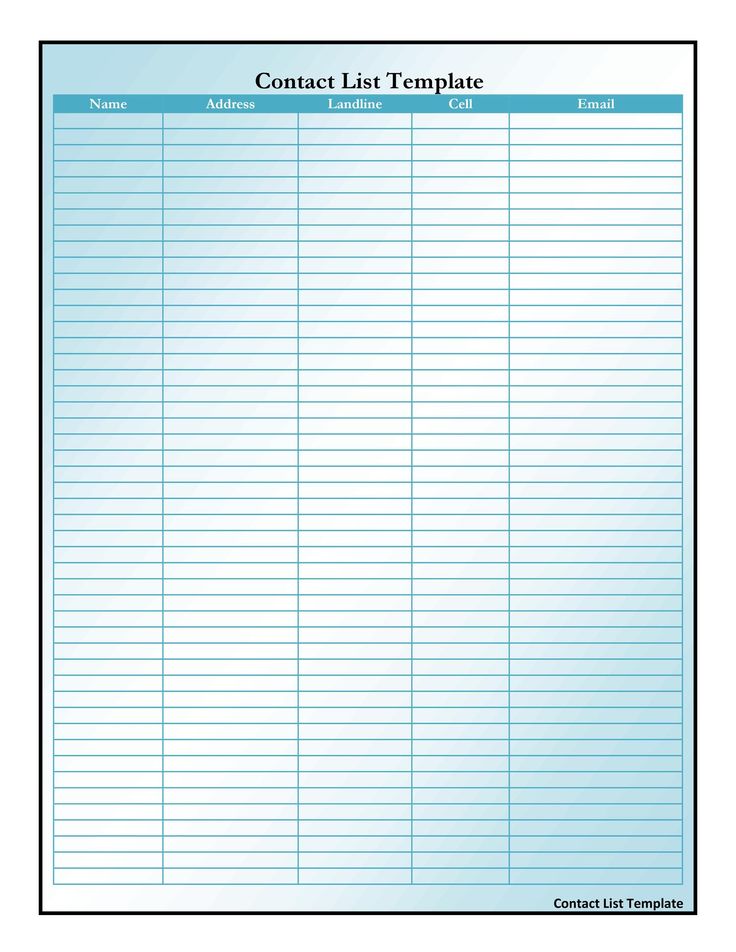 40 Phone Email Contact List Templates Word Excel Templatelab 40 Phone Email Contact List Templates Word Excel Templatelab