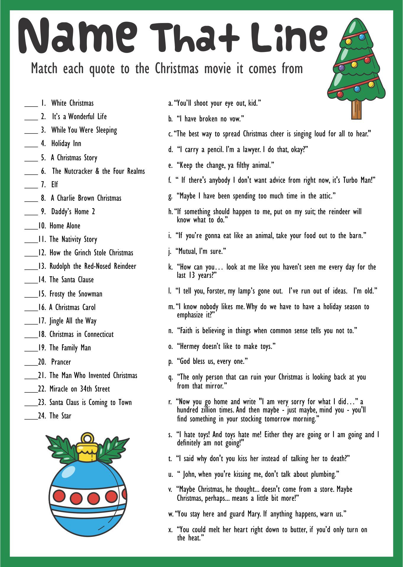 Christmas Printable Games Free