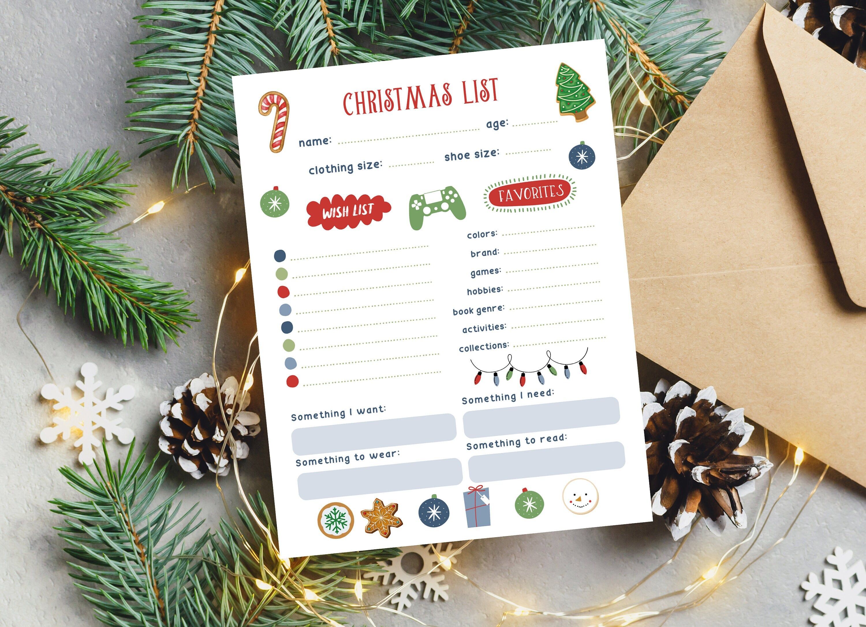 Christmas Wish List For Kids Printable Holidays Wish List Etsy Christmas Wish List For Kids Printable Holidays Wish List Etsy