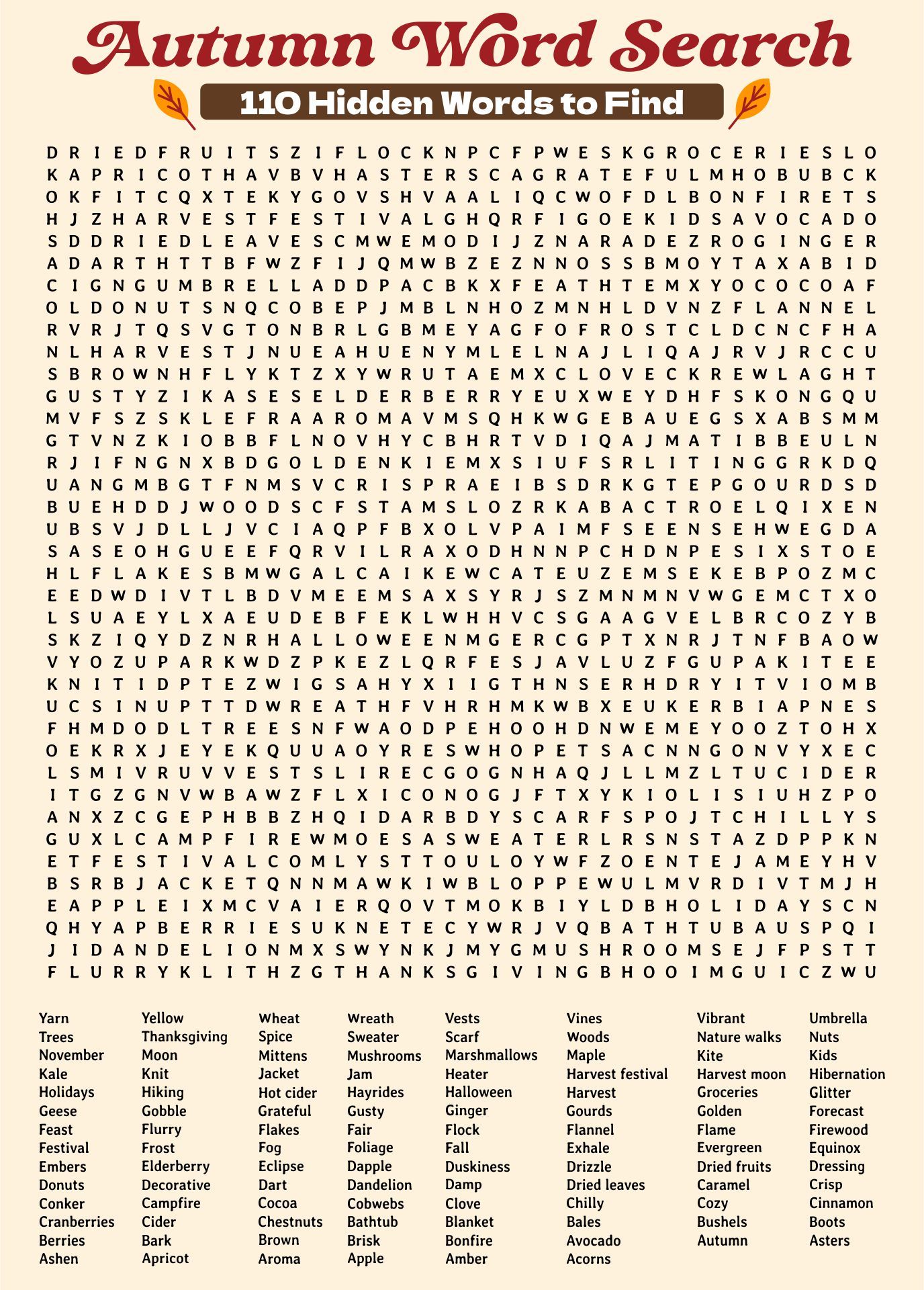 Difficult Word Search Puzzles Printable