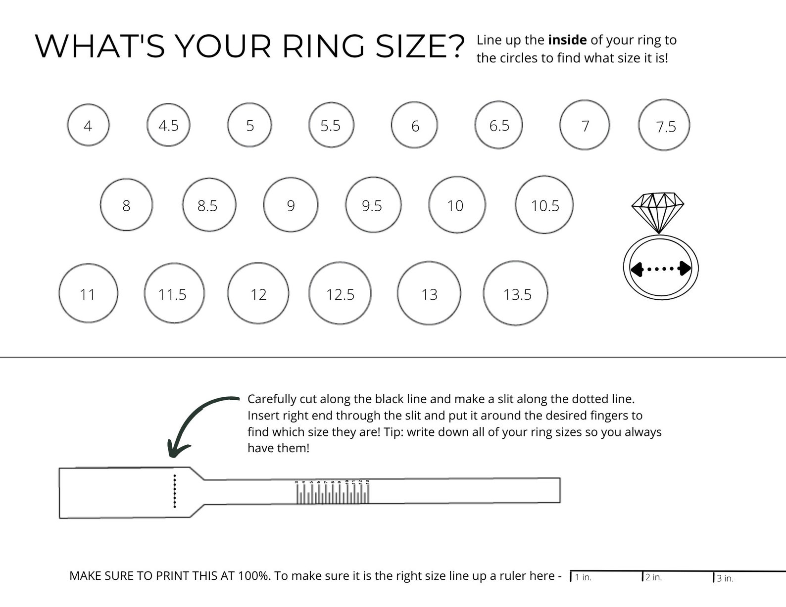 Downloadable Printable Ring Sizer Etsy Downloadable Printable Ring Sizer Etsy