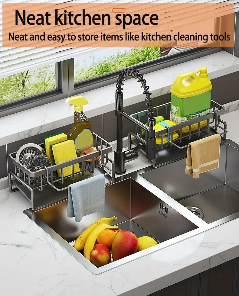 Eeekit Sponge Holder Hanging Kitchen Sink Caddy Organizer With Eeekit Sponge Holder Hanging Kitchen Sink Caddy Organizer With