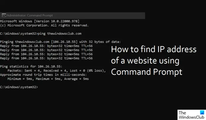 Find Site Ip Address