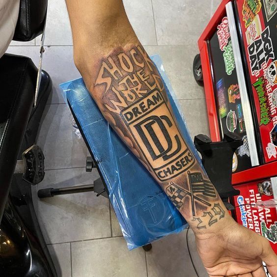 Forearm Freestyle Hood Tattoo Designs