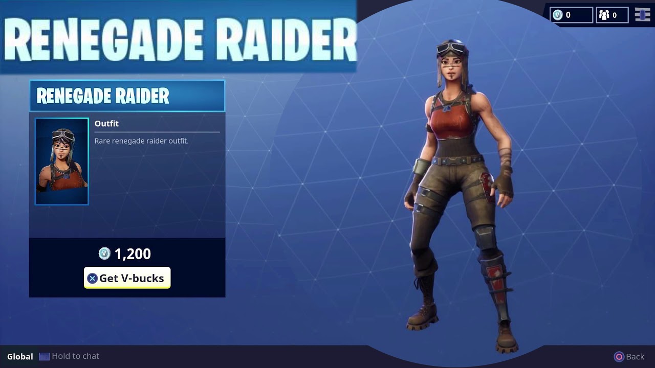 Fortnite Renegade Raider Player Favorite Rare Skin Battle Royale Fortnite Renegade Raider Player Favorite Rare Skin Battle Royale