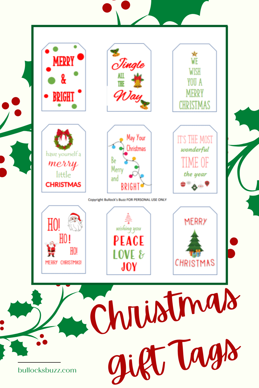 Free Printable Christmas Gift Tags Bullock S Buzz Free Printable Christmas Gift Tags Bullock S Buzz