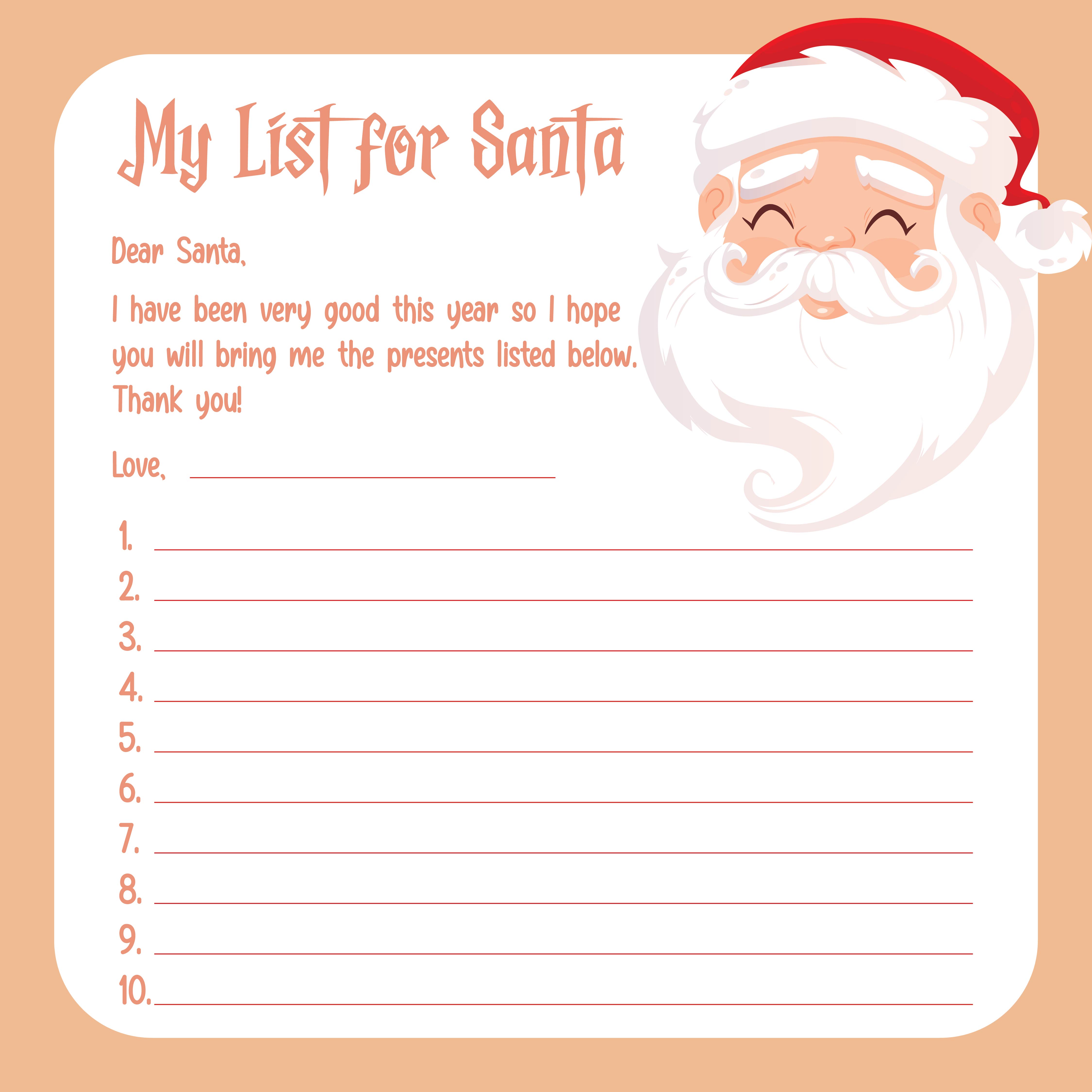 Free Printable Christmas List For Santa Printable Templates Free Printable Christmas List For Santa Printable Templates