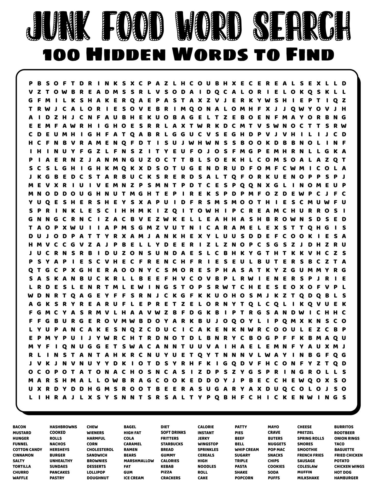Fun Word Search Puzzles Printable