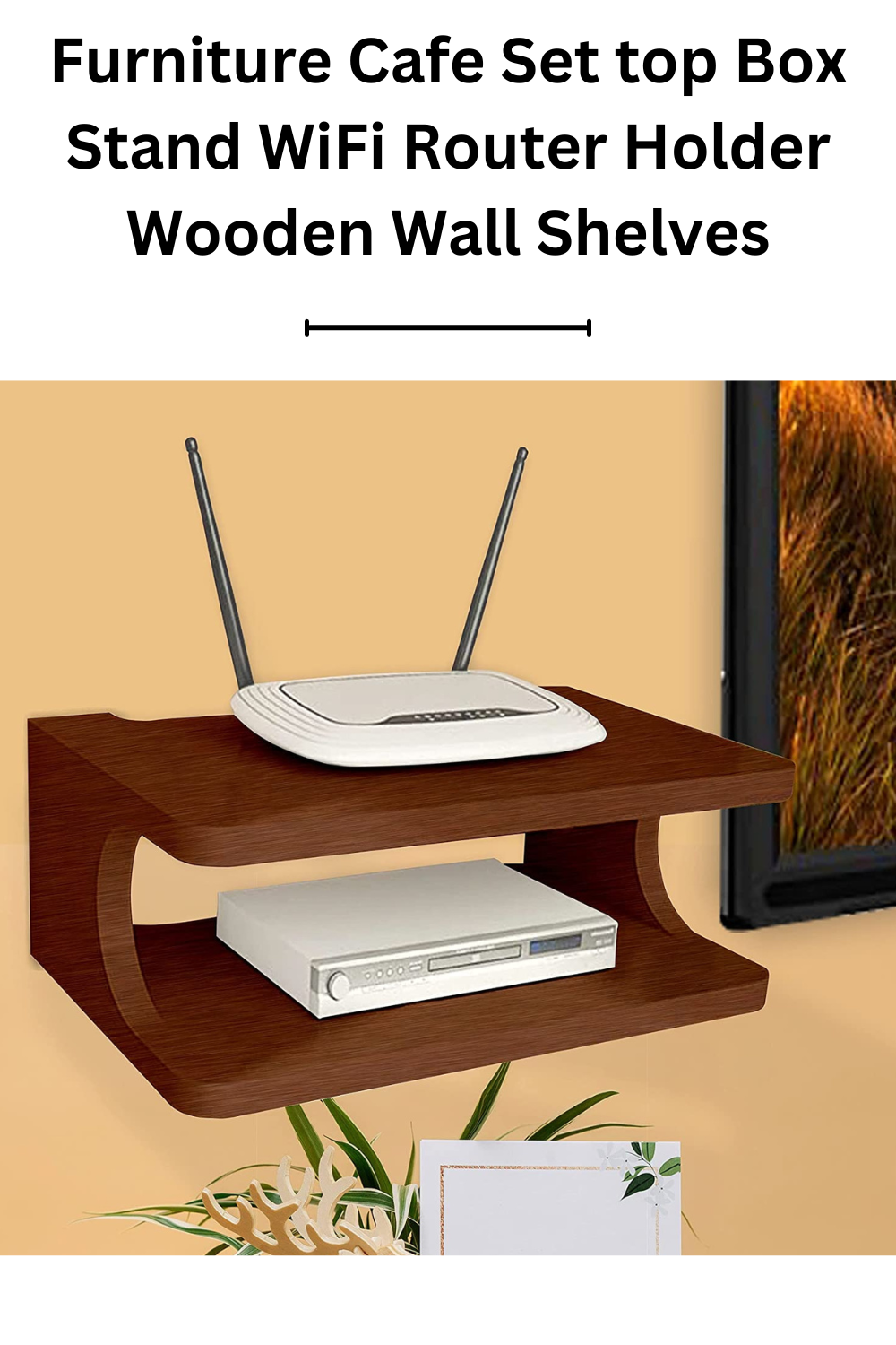 Furniture Cafe Set Top Box Stand Wifi Router Holder Wooden Wall Furniture Cafe Set Top Box Stand Wifi Router Holder Wooden Wall