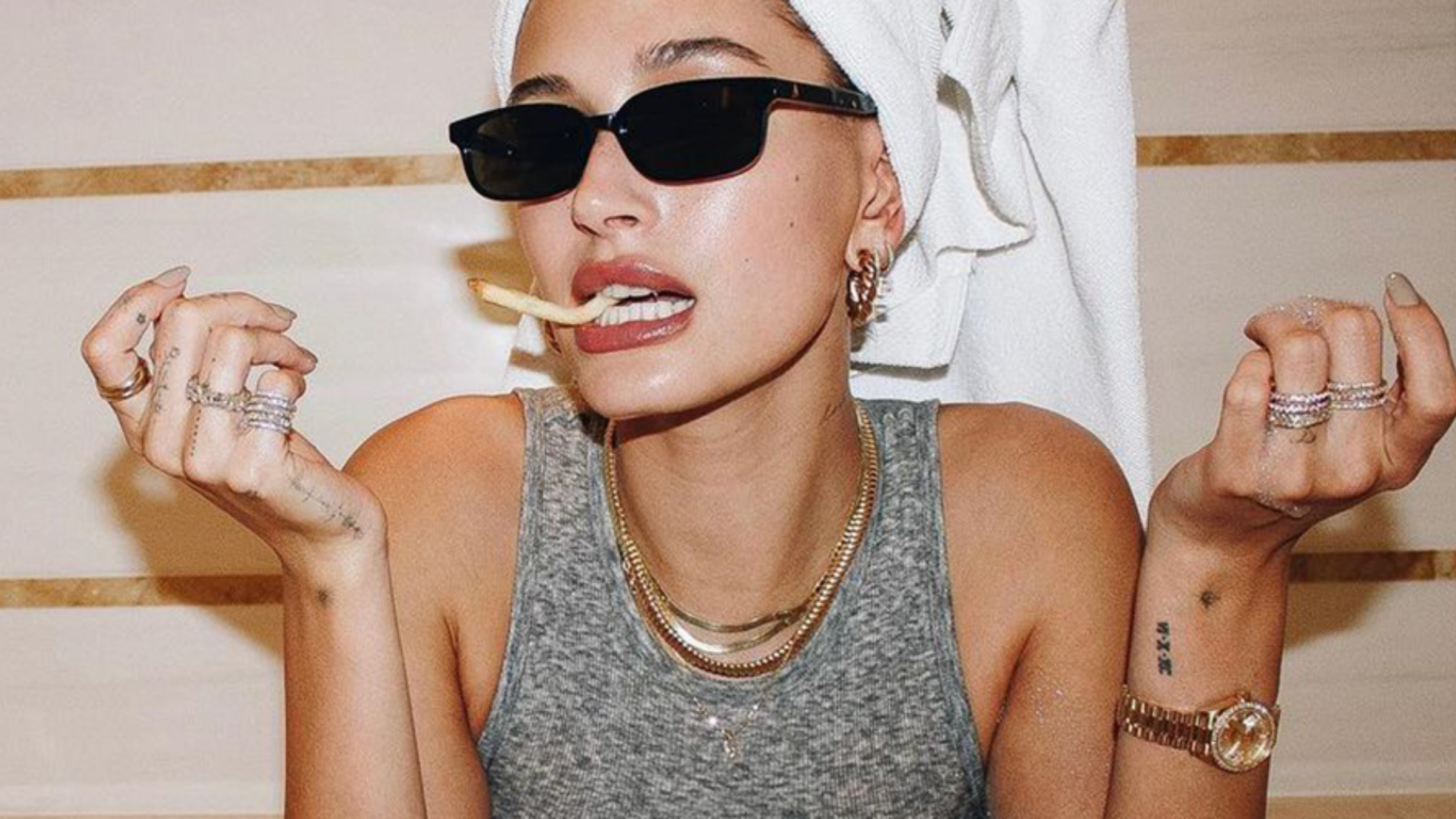Hailey Bieber Hand Tattoos