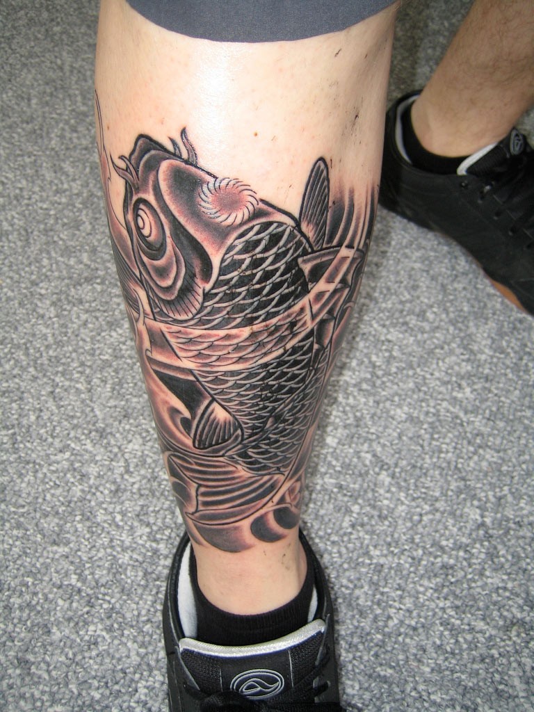 Koi Fish Tattoo Leg