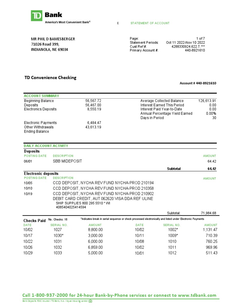 Maximum Withdrawal Td Bank