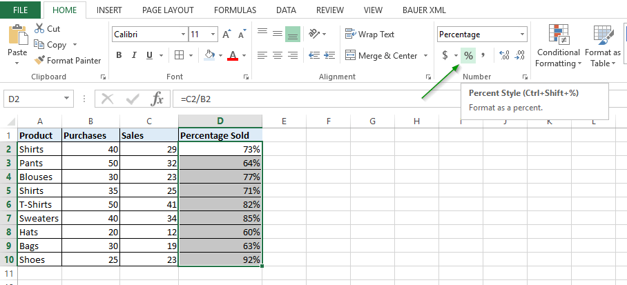 Percentages In Excel How To Use The Percentage Formula In Excel Ionos Percentages In Excel How To Use The Percentage Formula In Excel Ionos