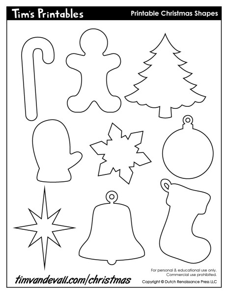 Printable Christmas Shapes Tim S Printables Printable Christmas Shapes Tim S Printables