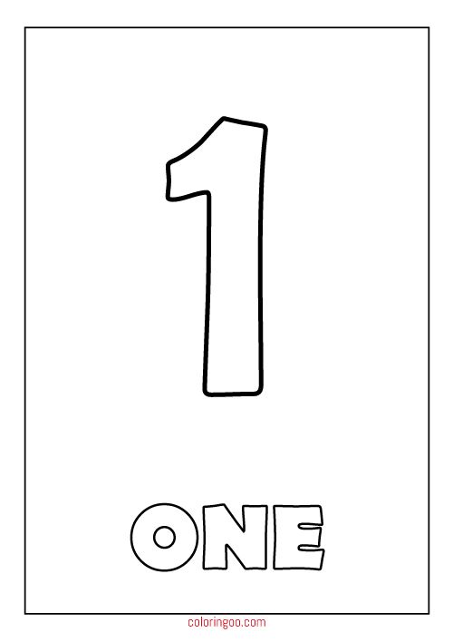 Printable Number 1