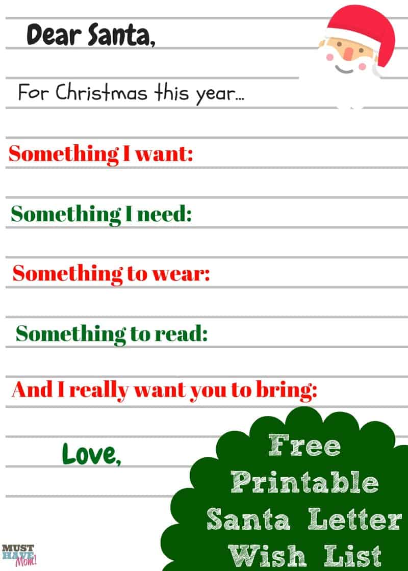 Santa Printable Wish List Santa Printable Wish List