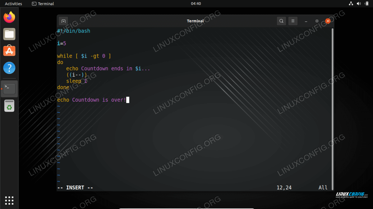 Script Bash While