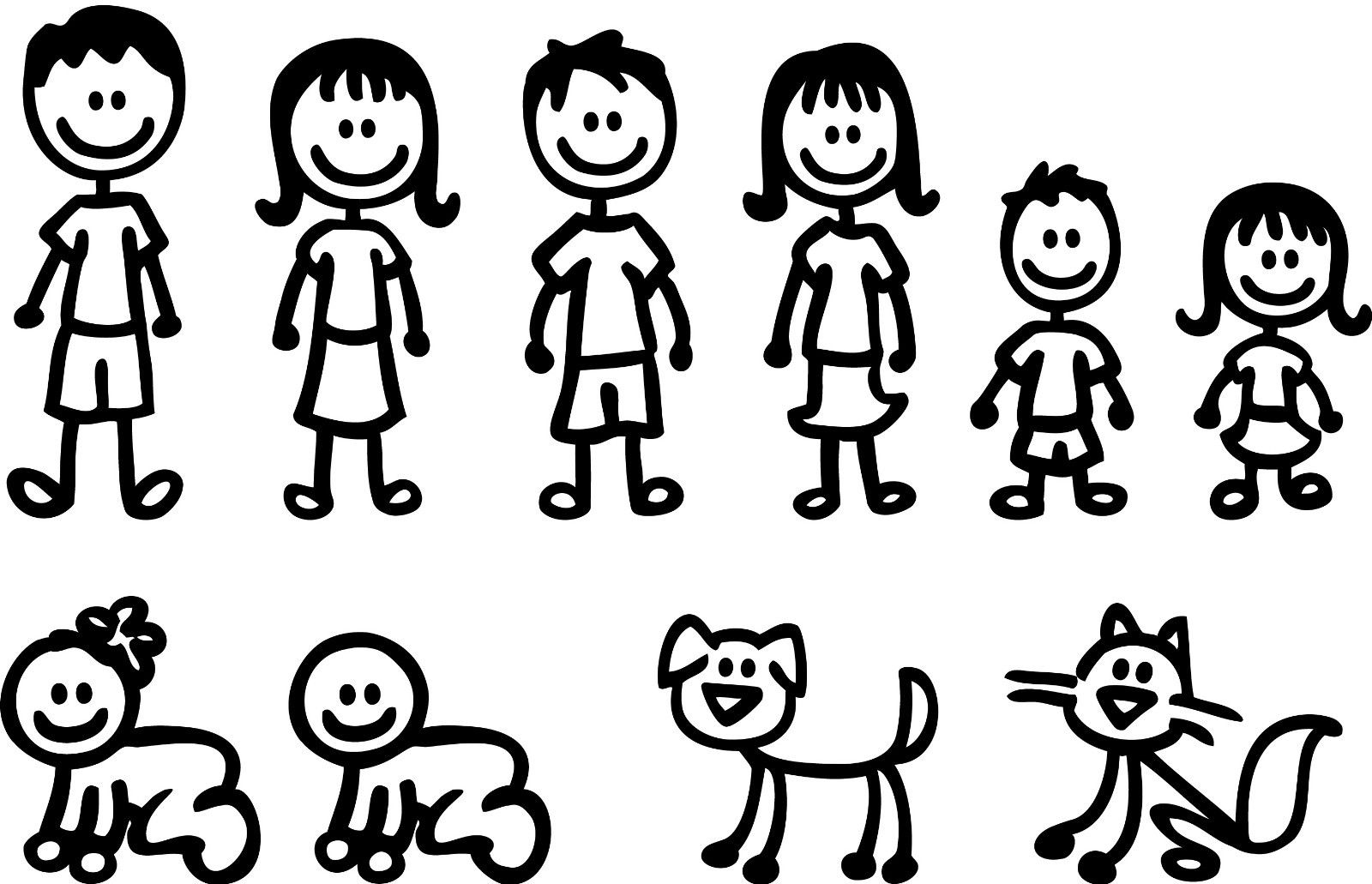 Stick Figure Family Of Four With Dog Stick Figure Family Of Four With Dog