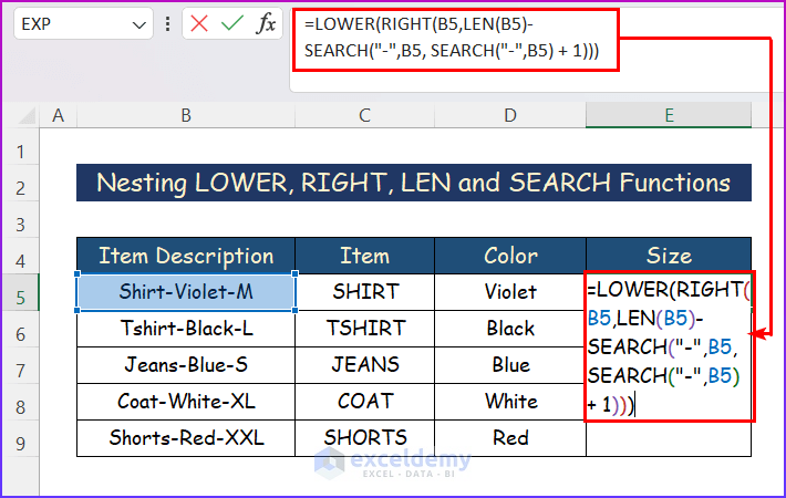 Substring Excel