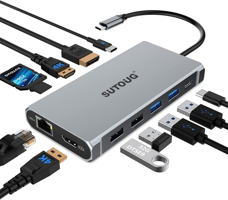 Sutoug 12 In 1 Usb C Hub Dockingstation Triple Display Laptop Sutoug 12 In 1 Usb C Hub Dockingstation Triple Display Laptop
