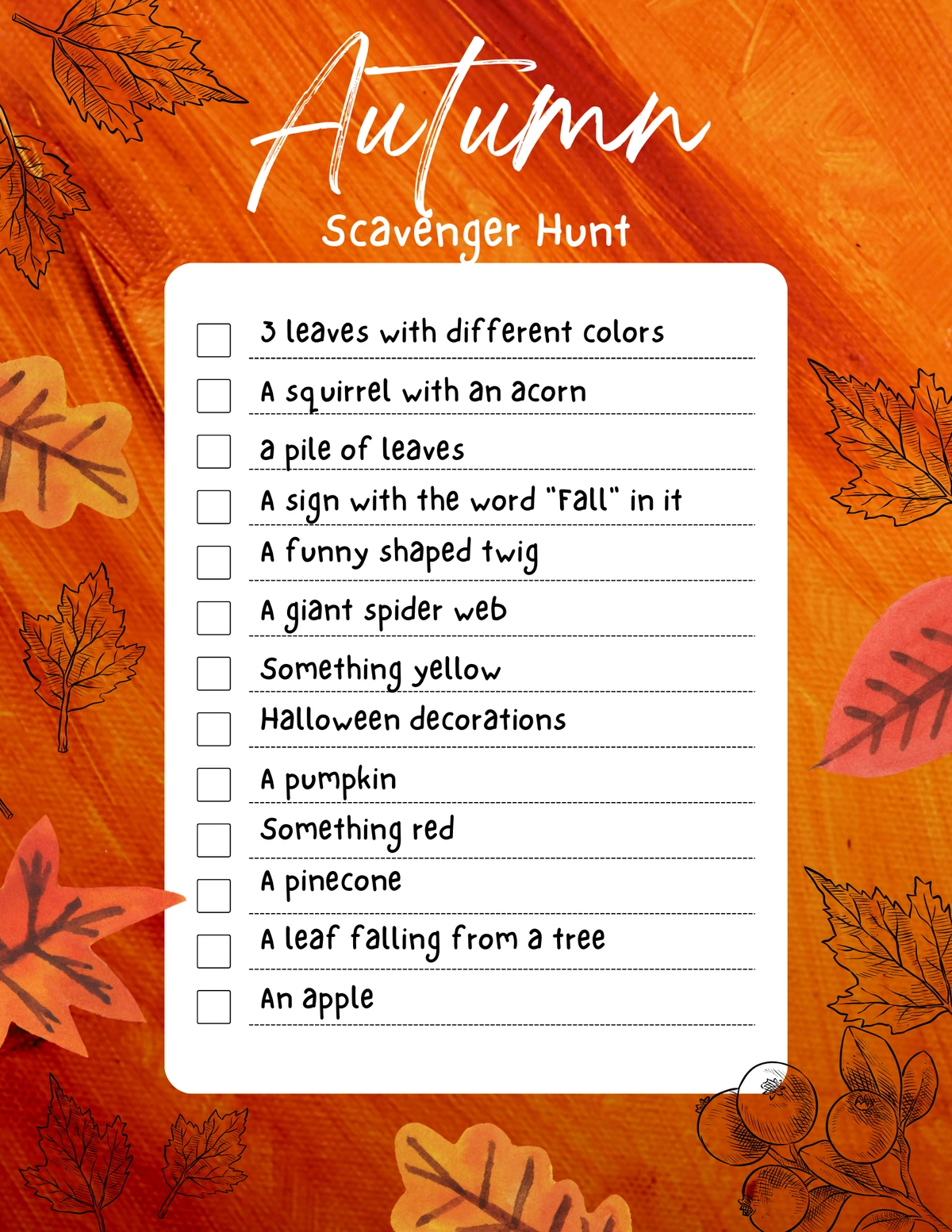 Ultimate Fall Scavenger Hunt Now