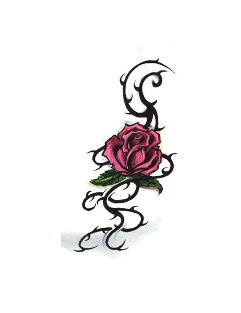 Vine And Rose Tattoo Designs